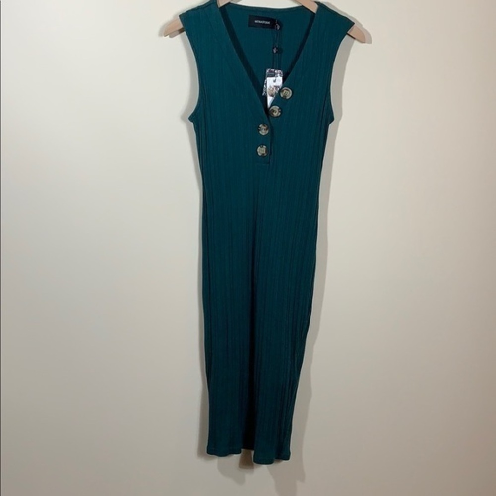 Teal cotton dress stretch material  size M New